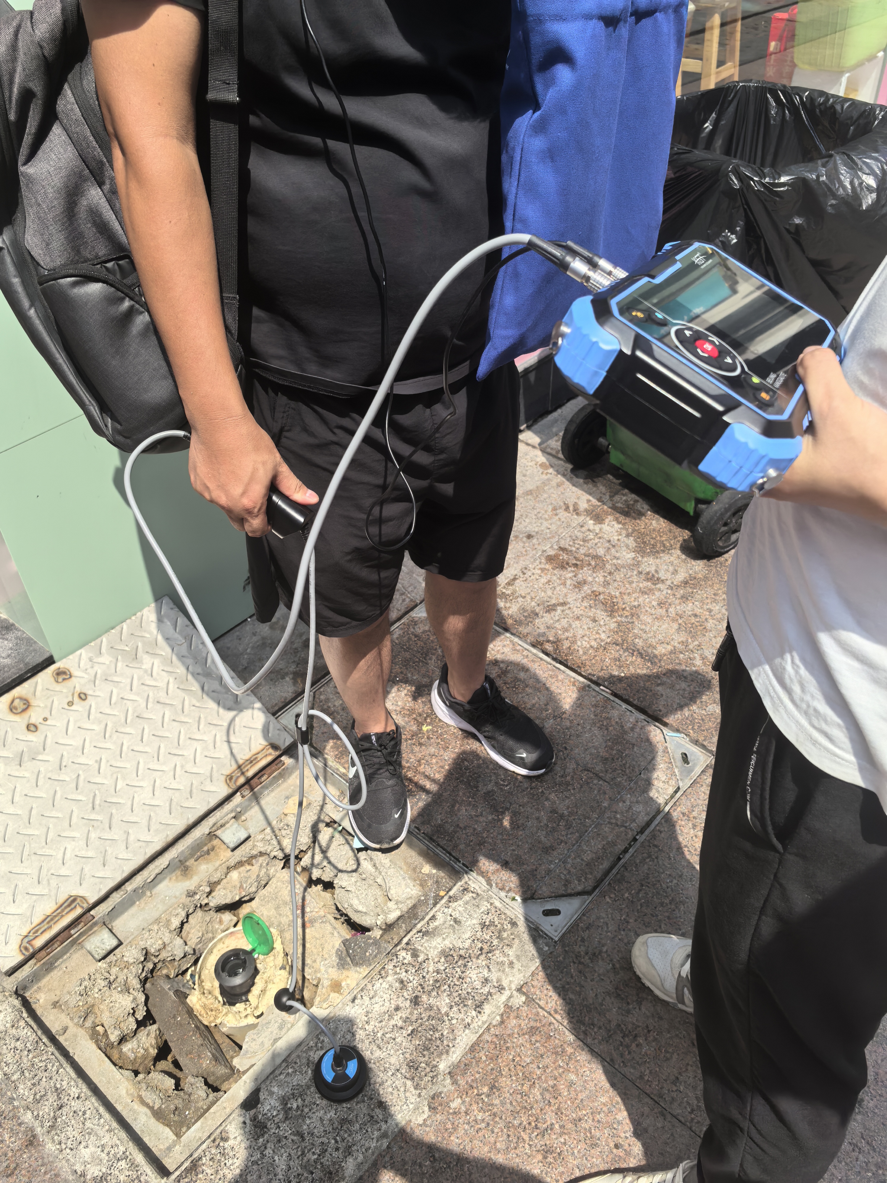 聽漏儀探漏現場